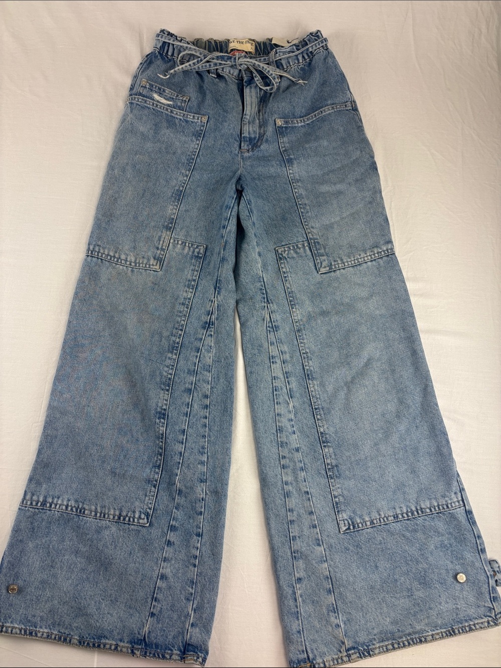 We The Free CRVY Outlaw Mid-Rise Wide Leg Denim Jeans size xs FLAWED